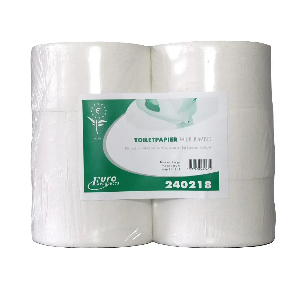 Toiletpapier Mini Jumbo 180 Mtr Tissue - Wit